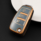 Gold TPU Car Key Cover For  Audi Key Protect Case