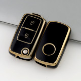 Gold TPU Car Key Cover For  Volkswagen  Key Protect Case