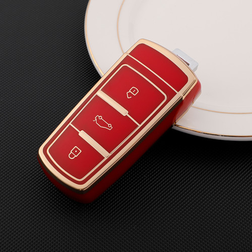 Gold TPU Car Key Cover For  Volkswagen  Key Protect Case