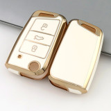 Gold TPU Car Key Cover For  Volkswagen Key Protect Case