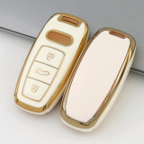 Gold TPU Car Key Cover For  Audi Key Protect Case