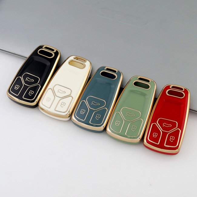 Gold TPU Car Key Cover For  Audi Key Protect Case