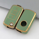 Gold TPU Car Key Cover For   Volkswagen  Key Protect Case