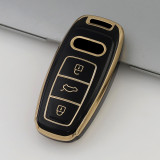 Gold TPU Car Key Cover For  Audi Key Protect Case
