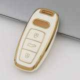 Gold TPU Car Key Cover For  Audi Key Protect Case