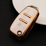 Gold TPU Car Key Cover For  Audi Key Protect Case