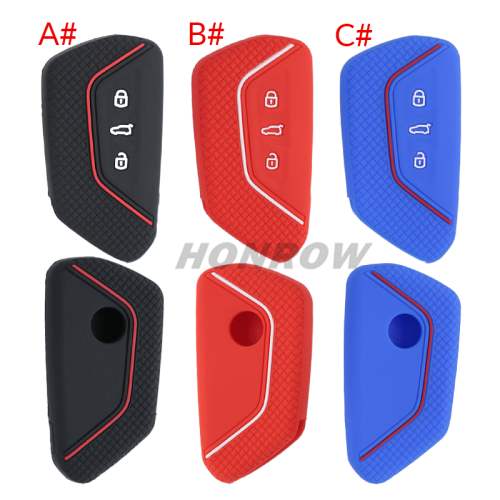For VW 3 button silicon case (black,blue ,red. Please choose the color)   MOQ:5PCS