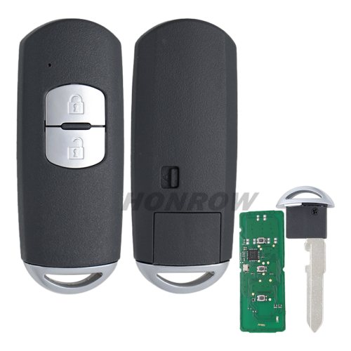 For Mazda 2 button keyless Smart remote key with 315MHz FSK PCF7953P / HITAG PRO / 49 CHIP FCC ID: WAZSKE13D01 Model: SKE13D-01