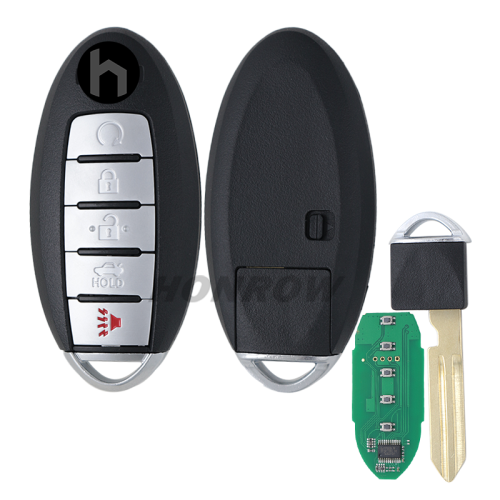 For Nissan 5 button Smart Remote Car Key With  433.92MHz PCF7952A / HITAG 2 / 46 CHIP FCCID:CWTWB1G744