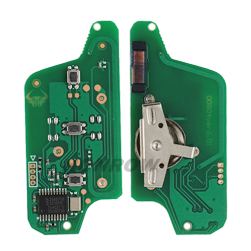 For PeuFSK 3 button flip remote key with HU83 407 blade  (With Light button) 433Mhz 46Chip