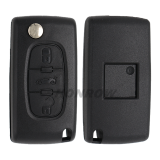 For Peugeot 3 button flip remote key with VA2 307 blade (With trunk button)  433Mhz ID46 PCF7961 Chip ASK Model