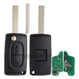 For Peugeot ASK 2 button flip remote key with HU83 407 blade 433Mhz PCF7941 Chip (Before 2011 year)