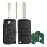 For Peu FSK 3 button flip remote key with VA2 307 blade (With trunk button)  433Mhz 46 Chip
