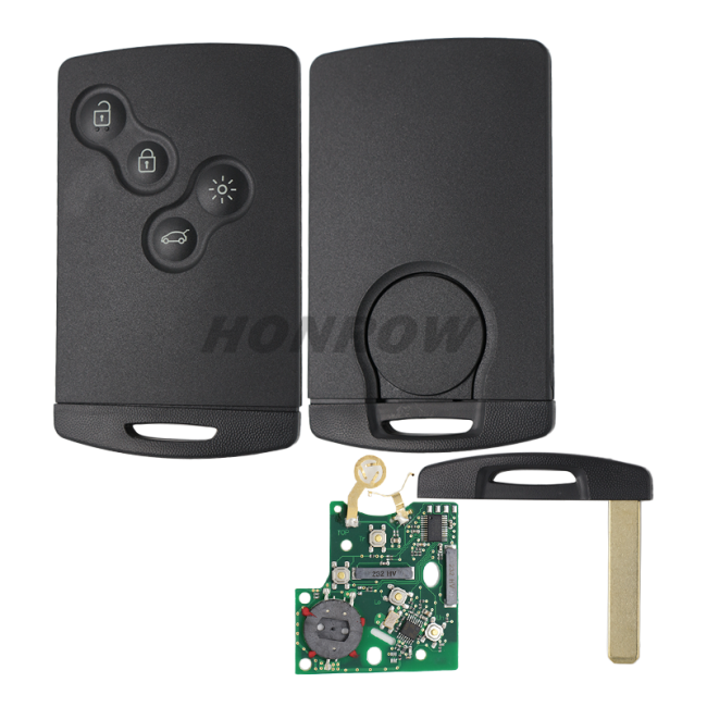 For Renault Koleos Car keyless 4 button Remote key  with PCF7952 Chip and 433.9Mhz (No Logo)（Include PCF7941 chips function）