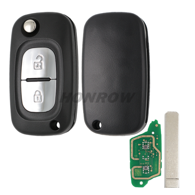 After market for Renault  2 button remote key with  PCF7961（HITAG2) Chip 433Mhz