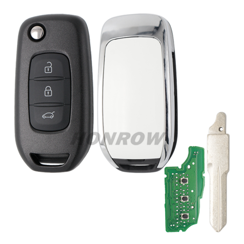 For Aftermarket Renault Captur Megane3 3 button flip remote key Hitag AES 4A PCF7961M chip with 434mhz  FCCID:CWTWB1G767