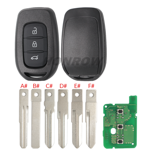 For Renault 3B remote key with 434mhz PCF7961M(HITAG AES)chip for Renault Sandero Dacia Logan please choose the key blade style