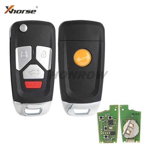 Xhorse XKAU02EN Wire Remote Key Audi Flip 3+1 Panic Buttons
