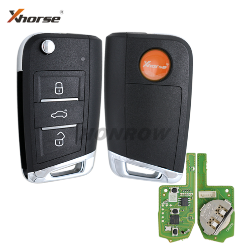 Xhorse MQB Style Remote Key XKMQB1EN 3 Buttons work with MINI Key Tool/VVDI2/Key Tool