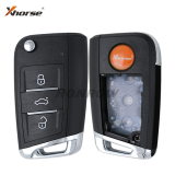 Xhorse MQB Style Remote Key XKMQB1EN 3 Buttons work with MINI Key Tool/VVDI2/Key Tool