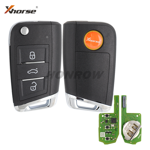 Xhorse MQB Style Remote Key XEMQB1EN 3 Buttons work with MINI Key Tool/VVDI2/Key Tool