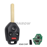 For Subaru Outback Legacy Forester Impreza Tribeca 3+1 buttoon with 315mhz 4D60 4D62 4D82G chip FCCID :CWTWB1U811