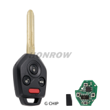 For Subaru Tribeca Legacy Outback 3 button with 433MHz  4D60 4D62 4D82G chip Remote Car Key Fob  FCC ID: CWTWBU766 P/N: 57497-AJ00A