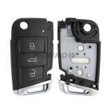 For VW Non-keyless MQB platform  3 button flip remote key  with ID48 chip-434mhz HU66 Blade black pcb board