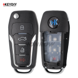 KEYDIY Ford style 3button remote key B12-3+1 for KD900 URG200 KDX2 KD MAX to produce any model  remote
