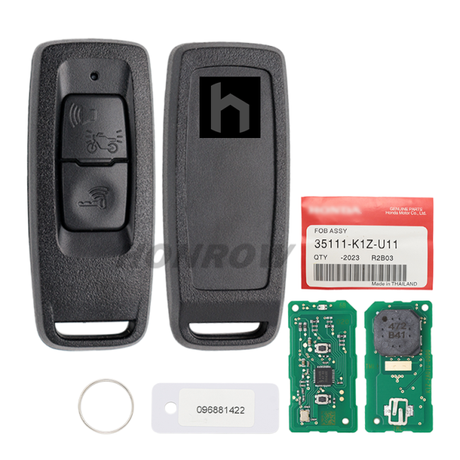 For Honda motorcycle 2 button remote key with 433.92MHz  47chip FCCID: 35111-K1Z-U11 