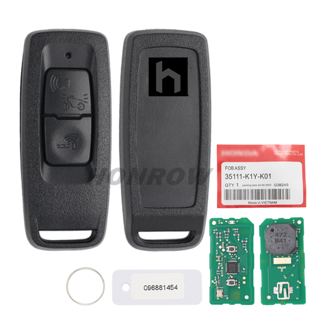 For Honda motorcycle 2 button remote key with 433.92MHz  47chip FCCID: 35121-K1Y-D11