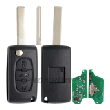 For Citroen ASK 3 button flip remote key with HU83 407 blade ( With trunk button) 433Mhz PCF7941 Chip (Before 2011 year)
