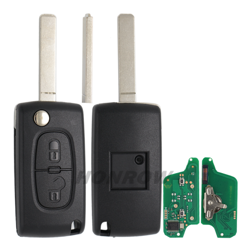 For Citroen ASK 2 button flip remote key with VA2 307 blade 433Mhz PCF7941 Chip (Before 2011 year)