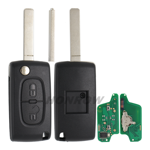 For Cit FSK 2 button flip remote key with VA2 307 blade 433Mhz PCF7941 Chip