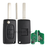 For Citroen ASK 3 button flip remote key with VA2 307 blade (With Light button)  433Mhz PCF7941 Chip (Before 2011 year)