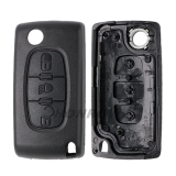 For Cit 3 button flip remote key with HU83 407 blade  (With Light button) 433Mhz ID46 PCF7961 Chip ASK Model