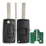 For Cit 3 button flip remote key with HU83 407 blade  (With Light button) 433Mhz ID46 PCF7961 Chip FSK Model