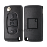 For Cit 3 button flip remote key with HU83 407 blade  (With Light button) 433Mhz ID46 PCF7961 Chip ASK Model