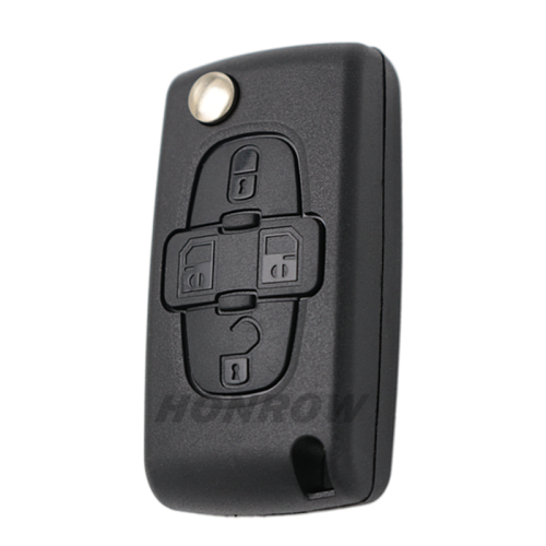 For Cit FSK 4 button flip remote key with HU83 407 blade 433Mhz PCF7941 Chip