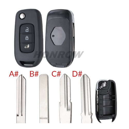 For new Renault 3 button remote key shell, the third button is different