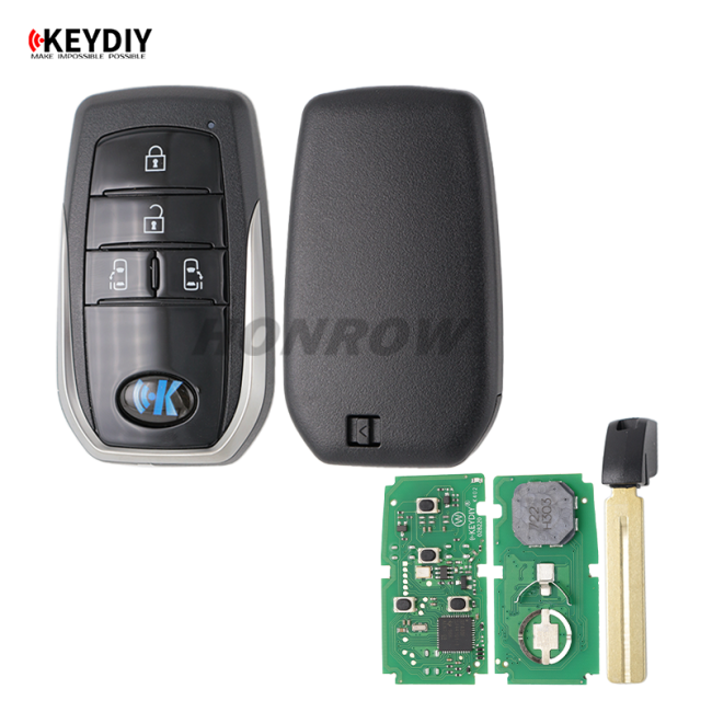 KEYDIY TB01-4 Slide Door Smart Key Prox Remote Control with 8A Chip for Toyota Alphard Vellfire
