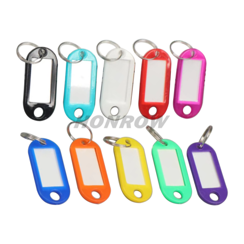 Multicolor Plastic Number Keychain Labels Numbered Name Baggage Luggage ID Tags Pendant With Key Ring for Women Men 50pcs/lot