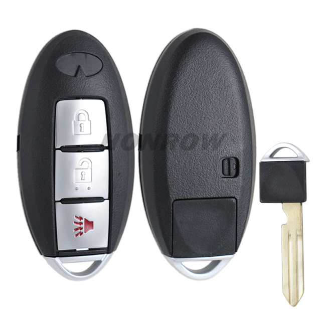 For Nissan 2+1 button remote key blank with emergency blade