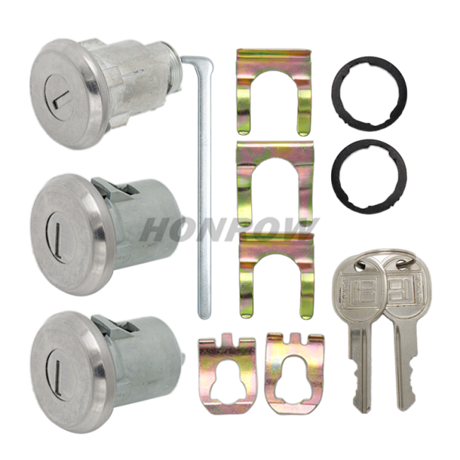For Chevrolet Car Door Trunk Key Kit Door Lock Cylinder Set Accessories Parts With 2 Keys 654394765282