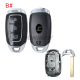 For 2021 new Hyundai 3/4/5 button smart remote key blank with battery clamp