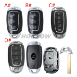 For 2021 new Hyundai 3/4/5 button smart remote key blank with battery clamp