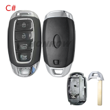 For 2021 new Hyundai 3/4/5 button smart remote key blank with battery clamp