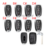 For Chevrolet 2 /2+1/3/3+1/4+1  button remote key blank with logo