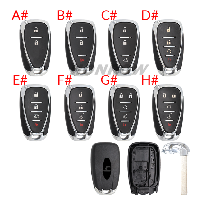 For Chevrolet 2 /2+1/3/3+1/4+1  button remote key blank with logo