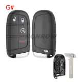 For Chrysler 2/2+1/3/3+1/4+1/5 button flip remote key shell with SIP22 Key Blade without logo